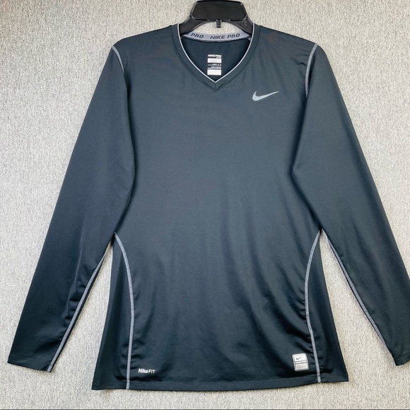 Nike Pro Fitted Long Sleeved Black Dri-Fit Training Shirt Women’s Size L (12-14) - Picture 6 of 9